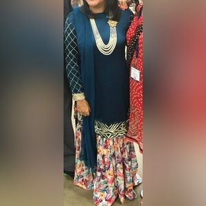 Teal 3 piece garara outfit